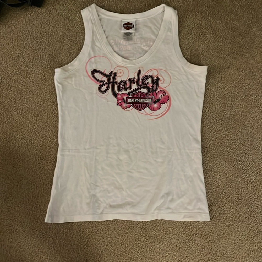 White Harley Davidson tank top, size large